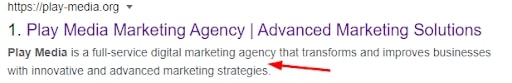 Meta Description of Play Media Agency,